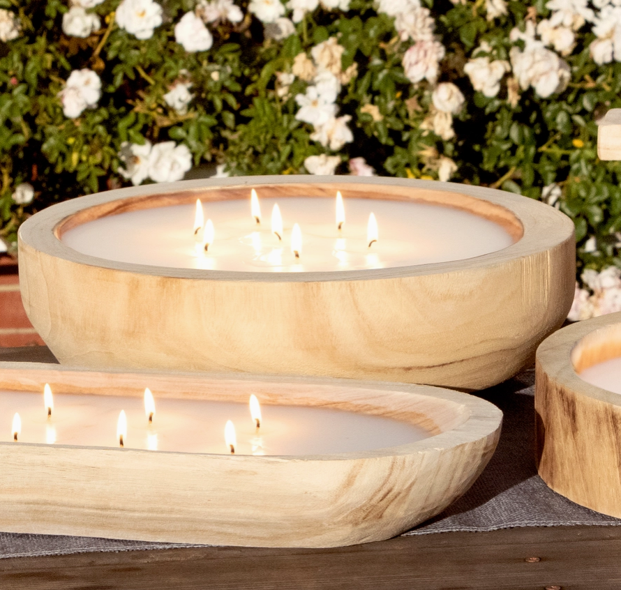 Paulownia Wood Round Candle ( subtle palo santo fragrance)/Andaluca