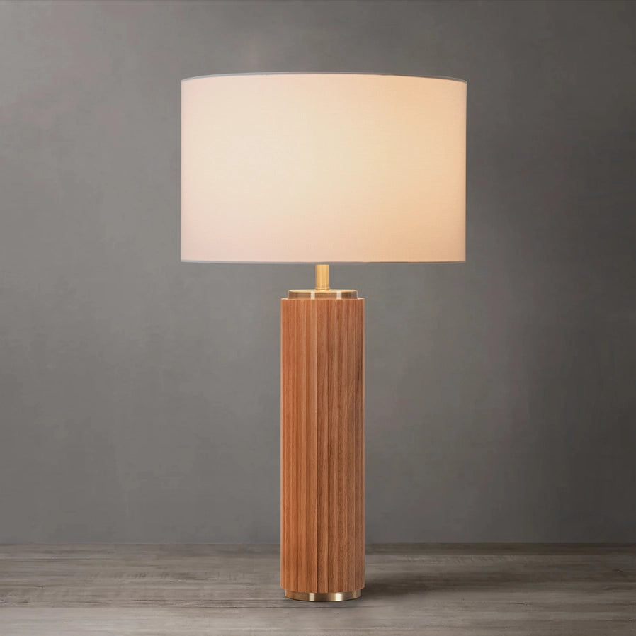 Tambo Table Lamp - Natural Ash Wood & Weathered Brass/ Nova California