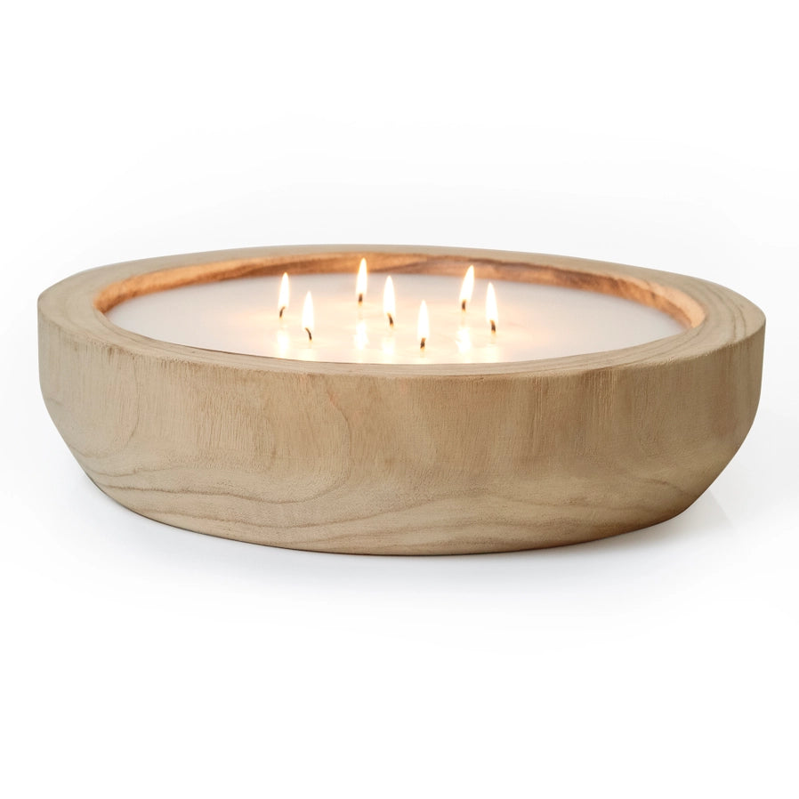Paulownia Wood Round Candle ( subtle palo santo fragrance)/Andaluca