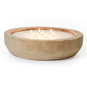 Paulownia Wood Round Candle (Subtle Palo Santo Fragrance) | Andaluca